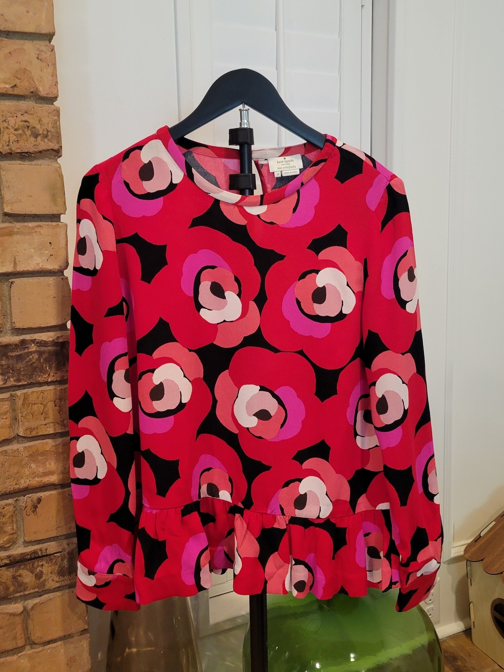 kate spade Pink and Red Floral Top